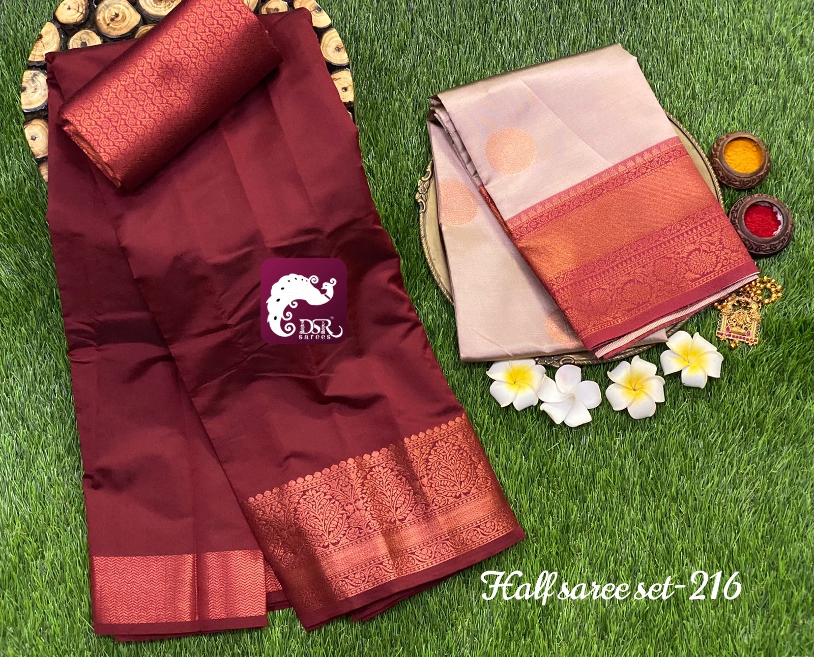 Hand embroidery Silver zari silk half saree | Studio 149 | Chennai