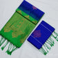 Kanchi style semi soft silk traditional kolam designed saree
