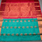Kanchipuram turquoise blue and rani pink pure silk saree