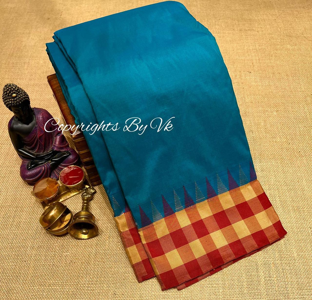 Shop Multicolor Check Kanjeevaram Saree Online in USA| Pink Zari Pallu –  Pure Elegance