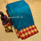 Kanjivaram semi silk checked border saree
