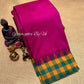 Kanjivaram semi silk checked border saree