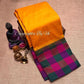 Kanjivaram semi silk checked border saree