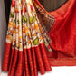 Kanjiviram silk zari weaving with kalamkari digital printed saree