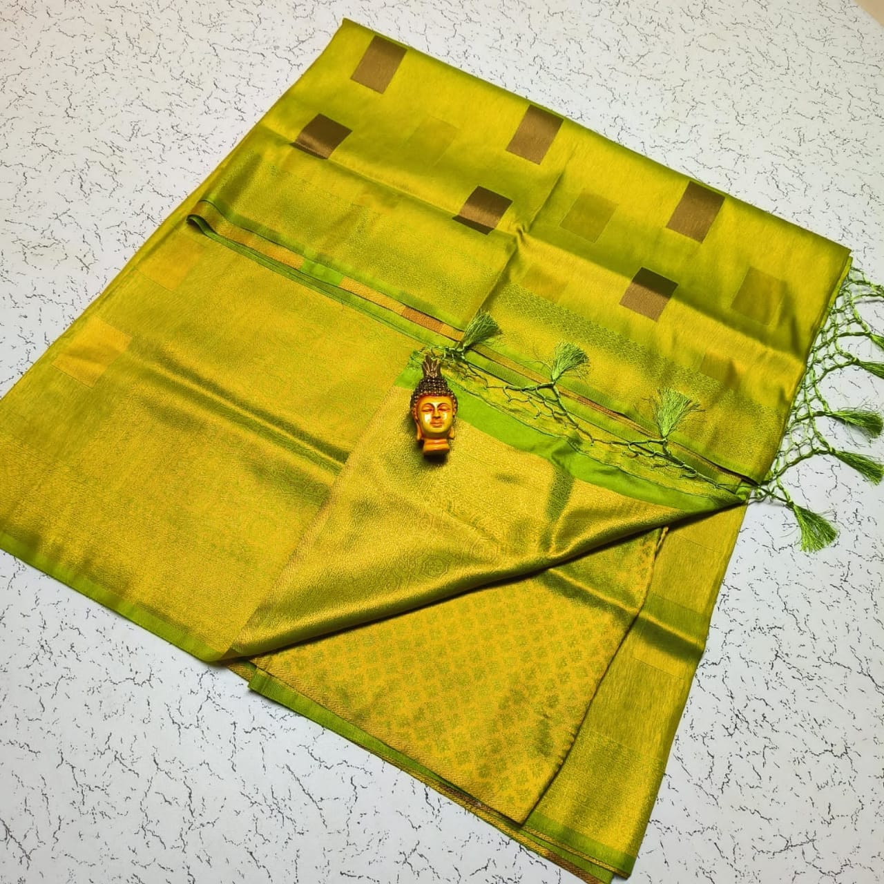 Kubera pattu copper zari meena work saree