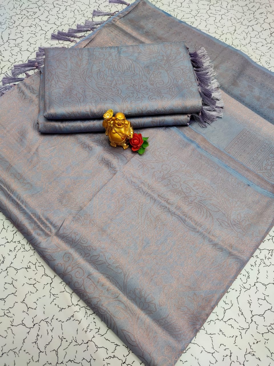 Kubera soft silk copper zari saree