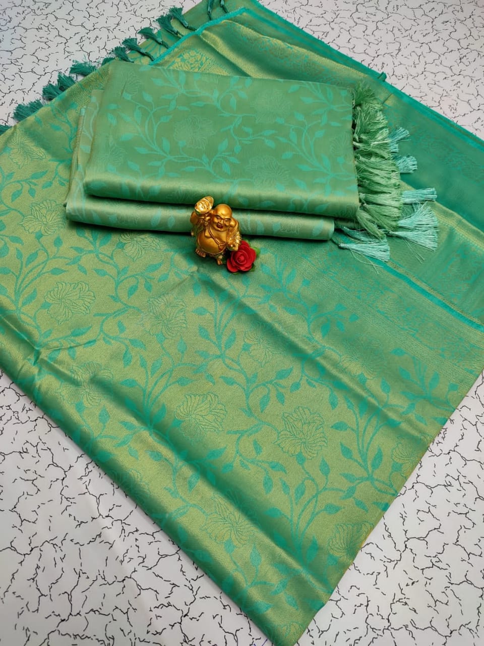 Kubera soft silk copper zari saree