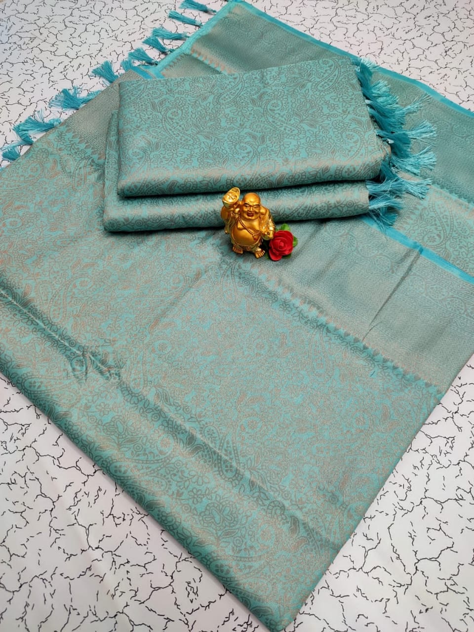 Kubera soft silk copper zari saree