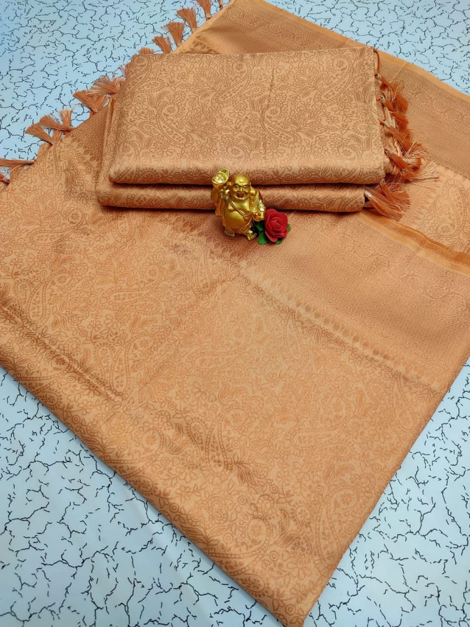 Kubera soft silk copper zari saree