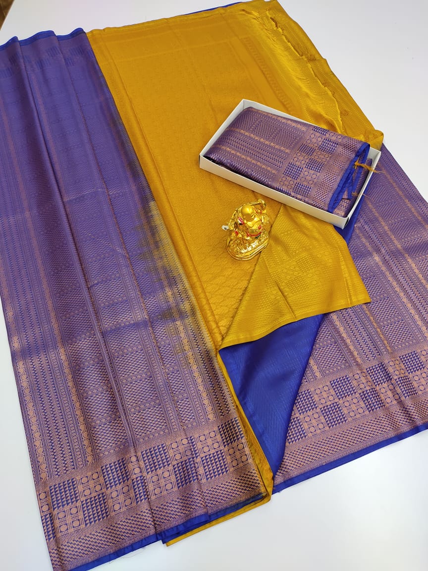 Latest kubera pattu sarees with contrast blouse – siri designers