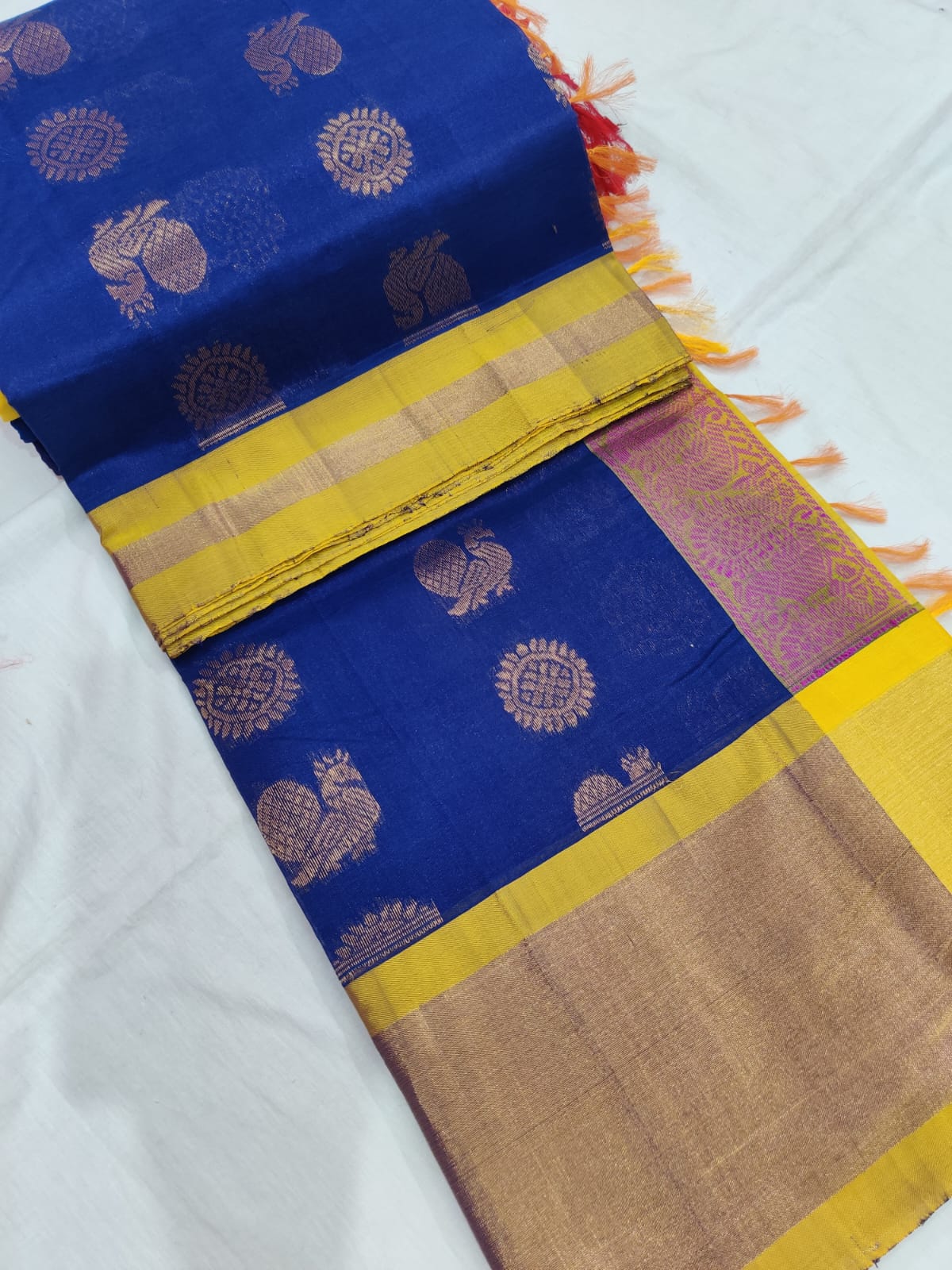 Kuppadam style pure pattu by cotton saree