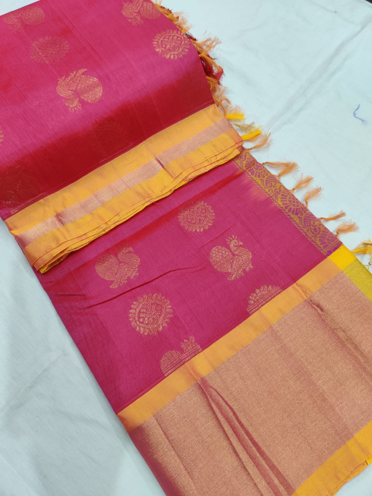 Kuppadam style pure pattu by cotton saree