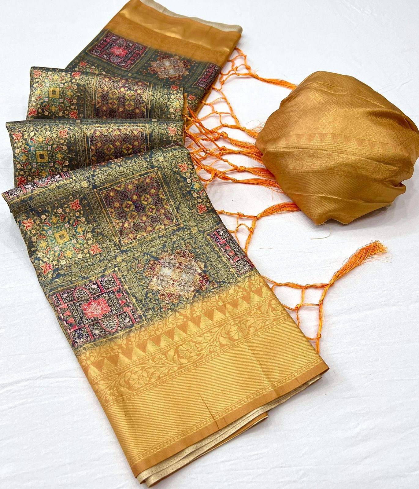 Jacquard semi silk saree