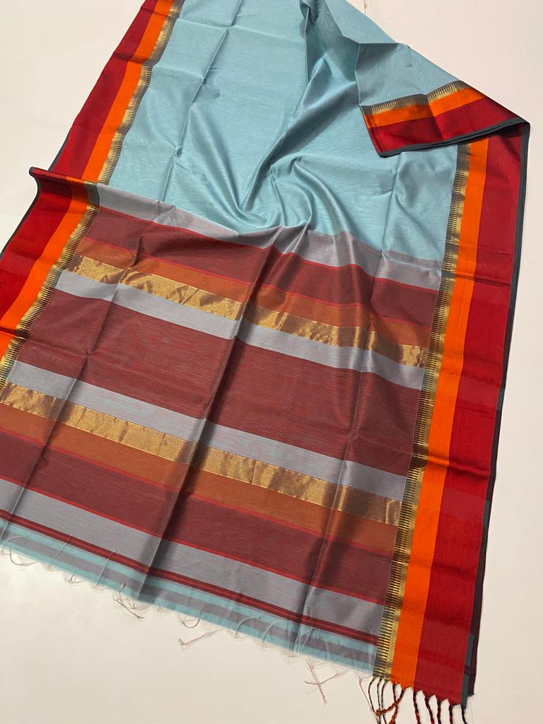 Buy LAFABEAN NARAYANPET SAREE WITH BIG DOUBLE BORDER!!! (LFS013) at  Amazon.in