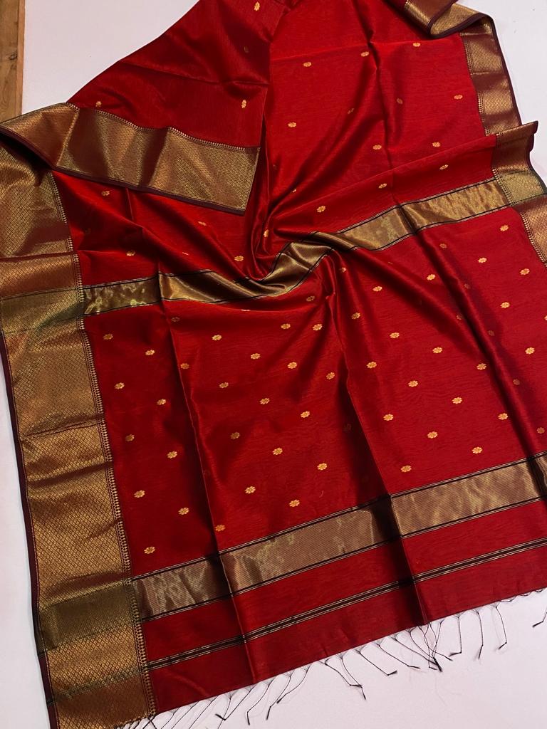 Maheshwari handloom silk cotton saree