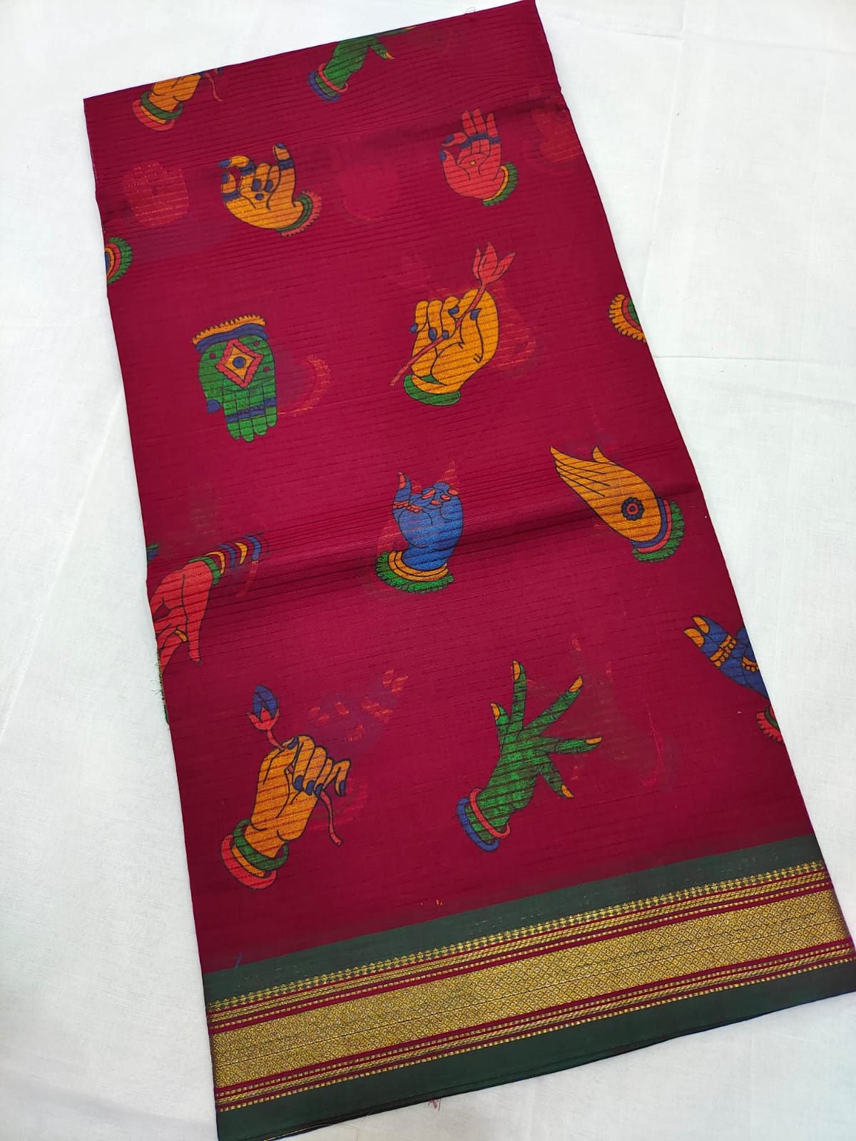 Mangalagiri cotton printed saree