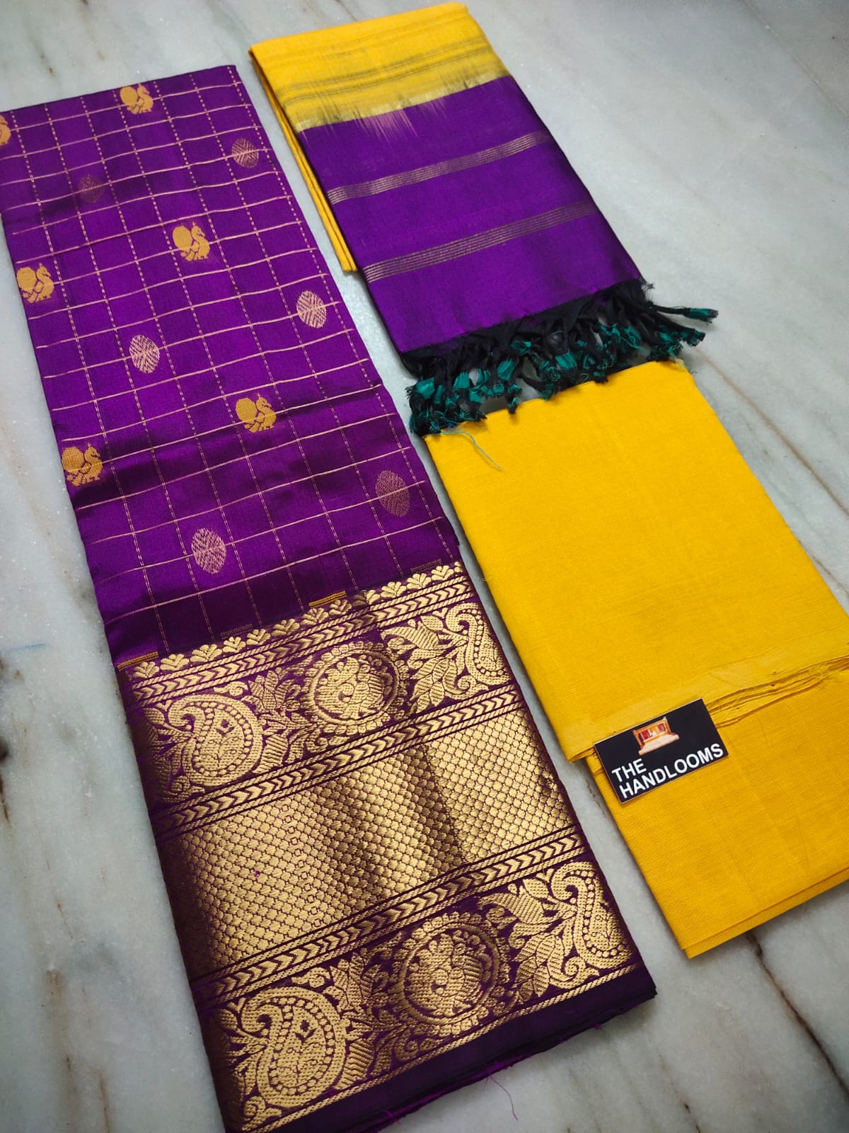 Mangalagiri pattu dress material set (unstitched) – www.vannamayil.com