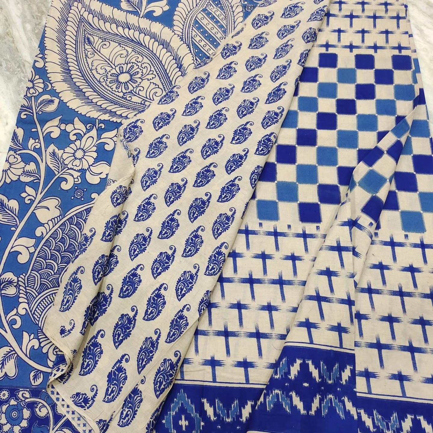 Buy Handblock Printed Kalamkari Cotton Saree Online at Best Prices in India  - JioMart.