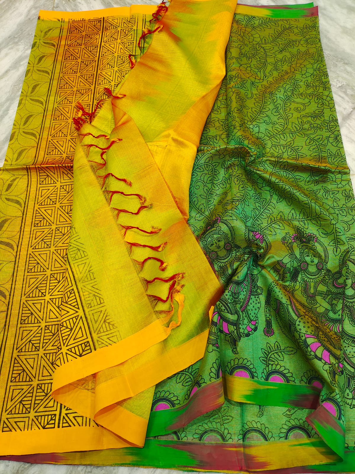 Mangalagiri pattu beautiful digital printed saree