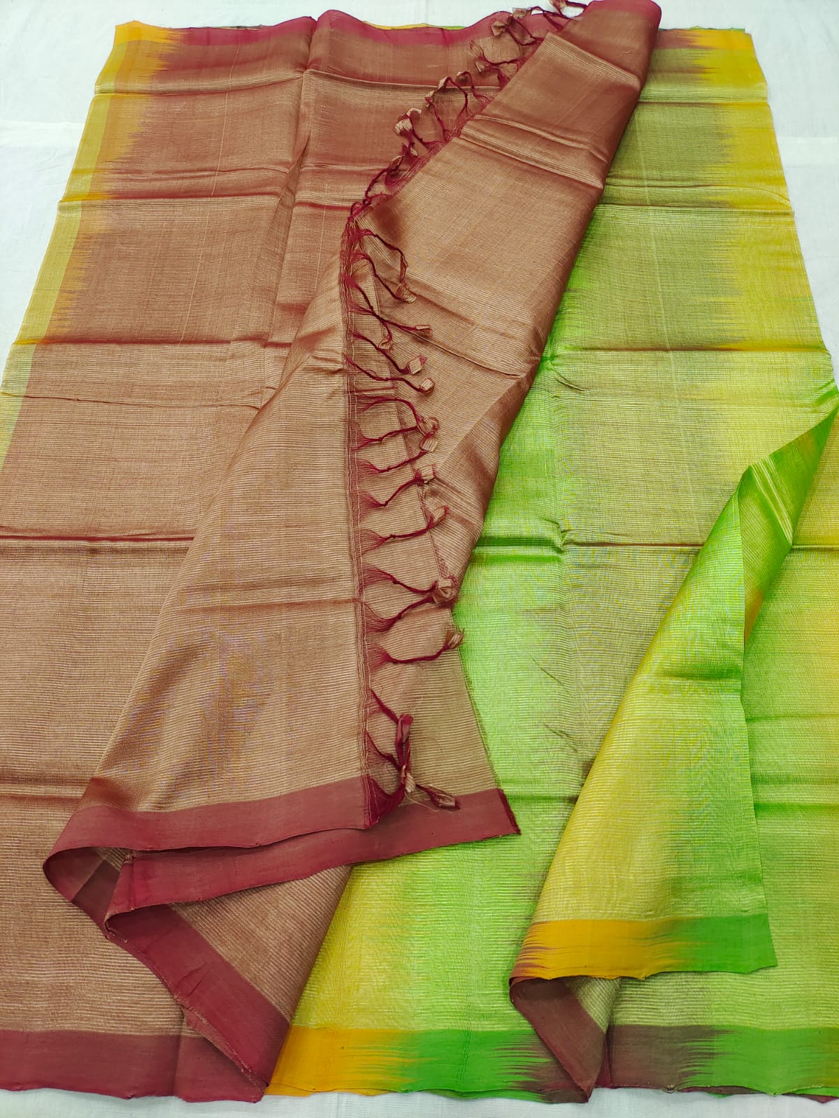 Mangalagiri pattu ikkat pallu saree