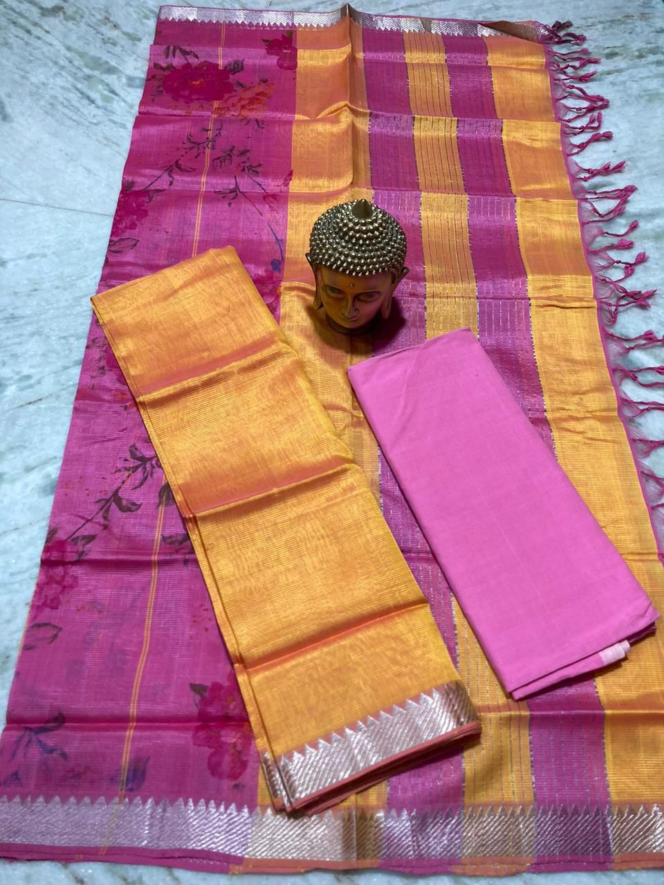 Kanchipuram silk dress clearance material