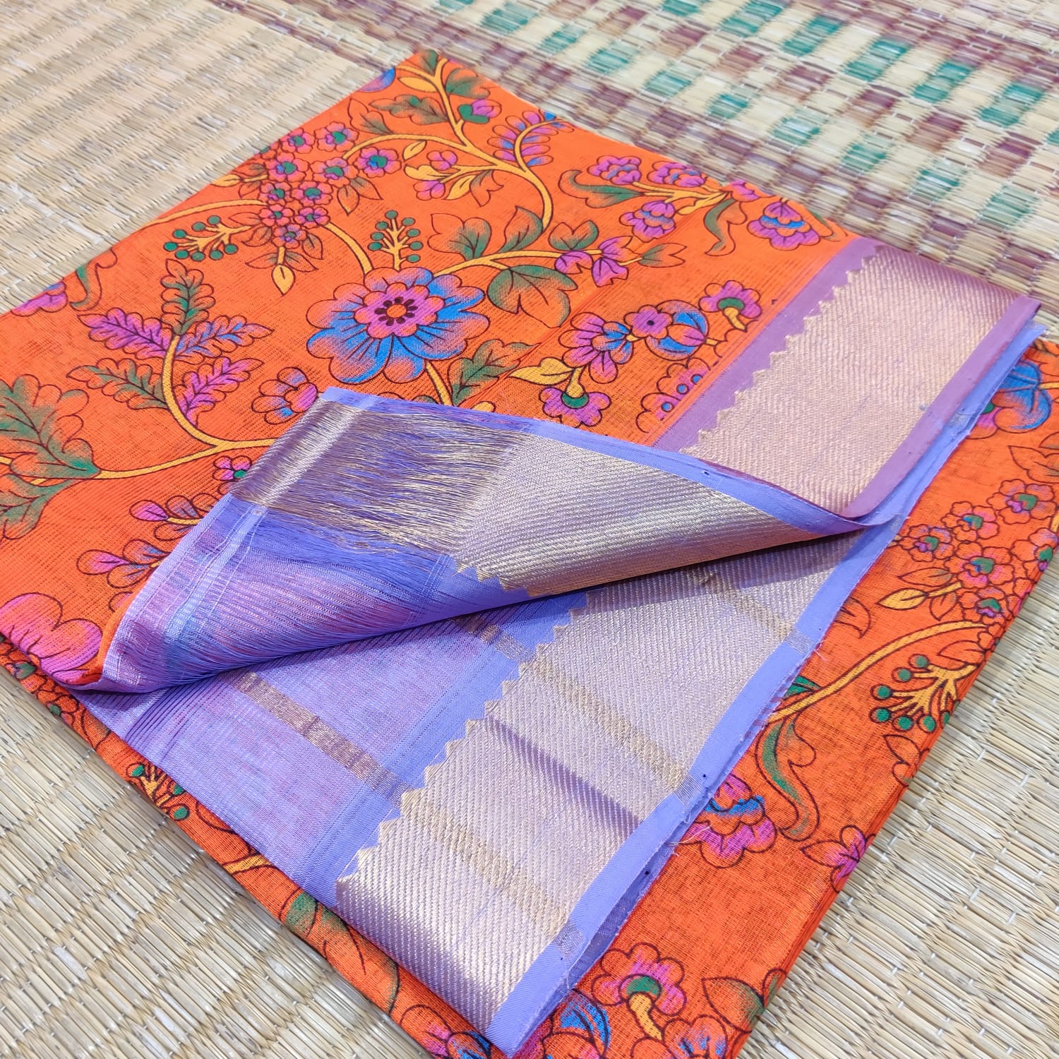 Pink Block Printed Silk Mark Certified Bishnupuri Silk Sarees Get Extr –  Dailybuyys