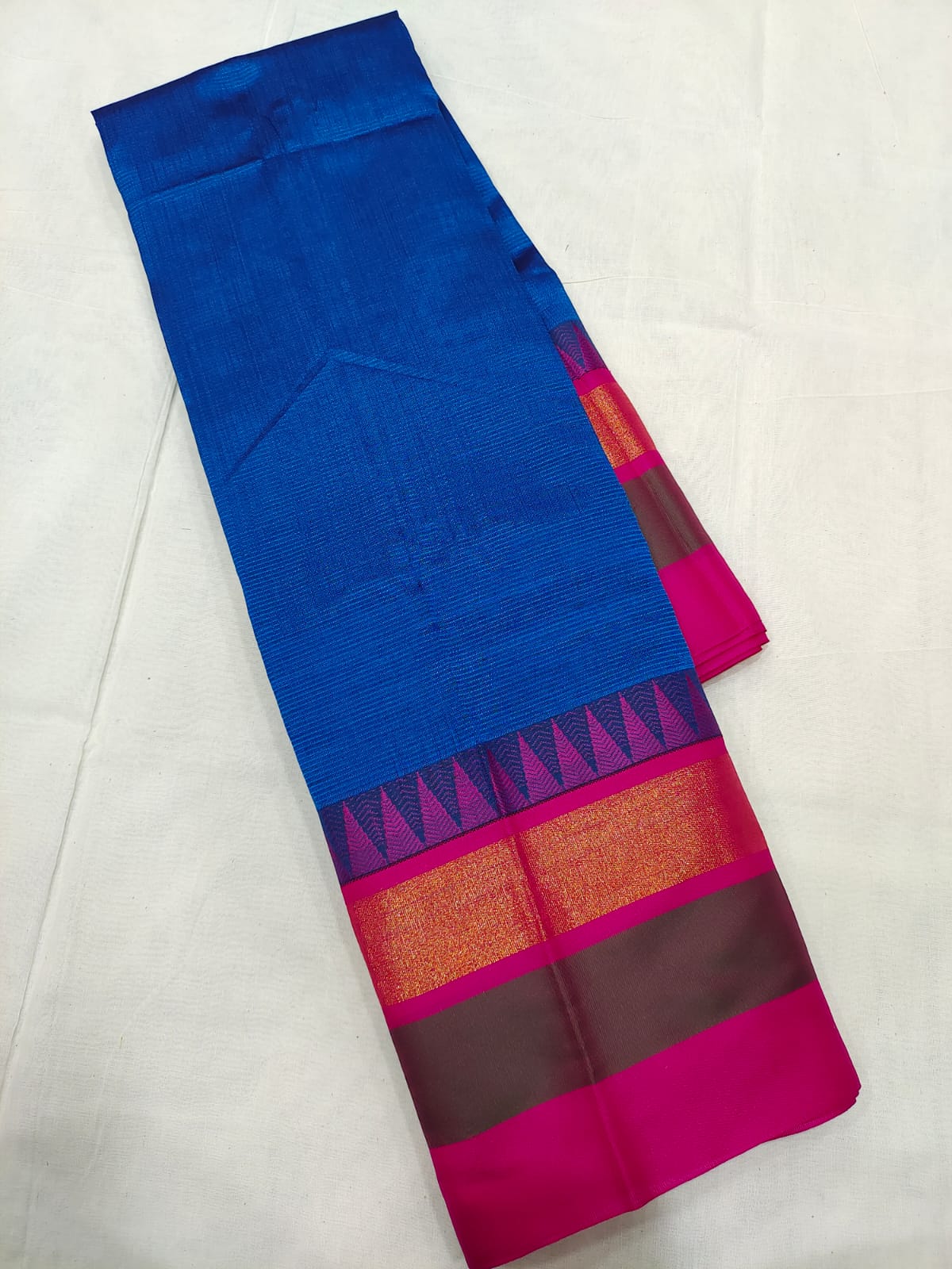 Sarees | Mangalagiri-Cotton-Sarees | mangalagiri-Plain-Silk-sarees-mrr-00077  | Rust-color-Mangalgiri-Pattu-saree-with-3Ã‚Â”-Z