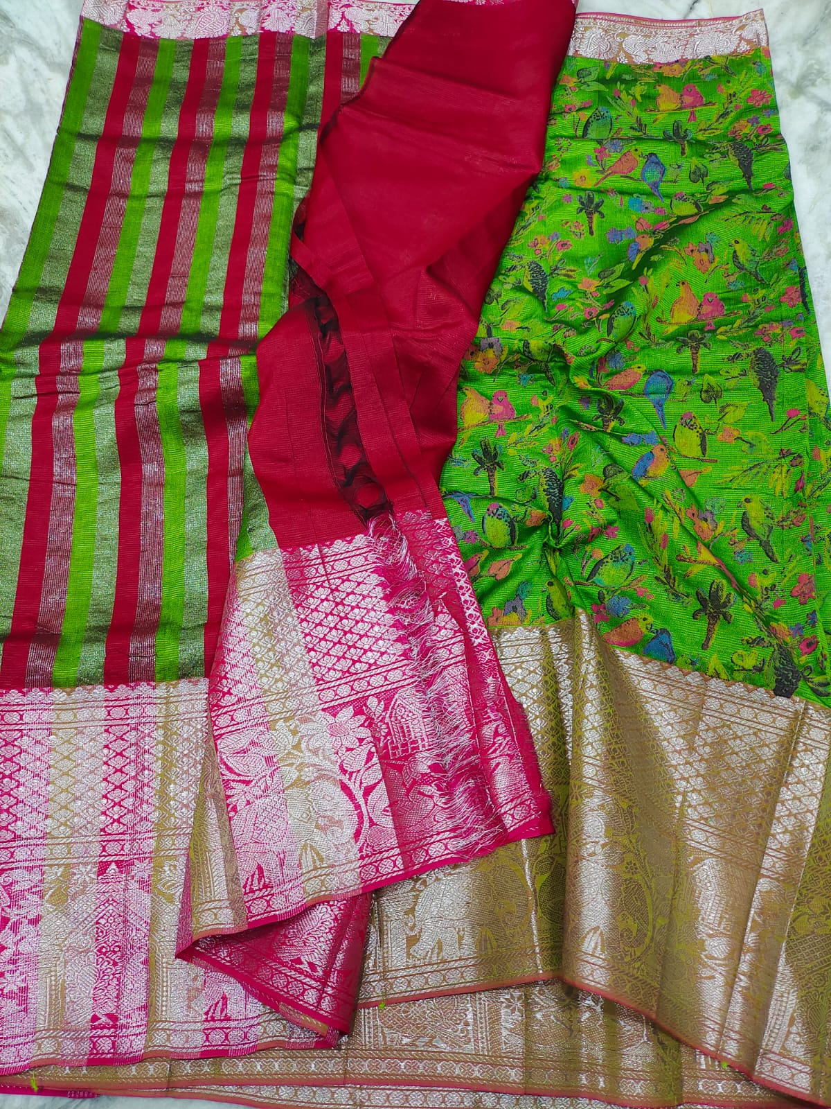 Mangalagiri pattu kuppadam digital printed saree