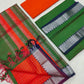 Mangalagiri pattu silver zari border dress material set (unstitched)