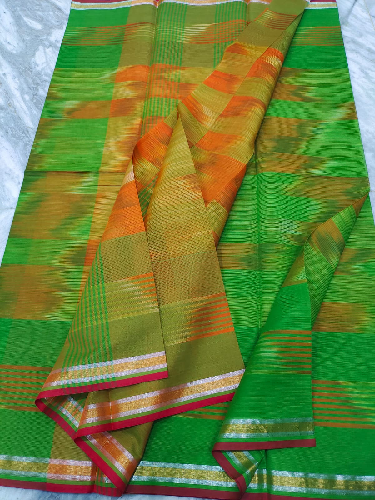 Mangalagiri pure cotton ikkat designed saree