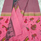 Mangalagiri pure cotton two colors middle temple border half plain half printed saree