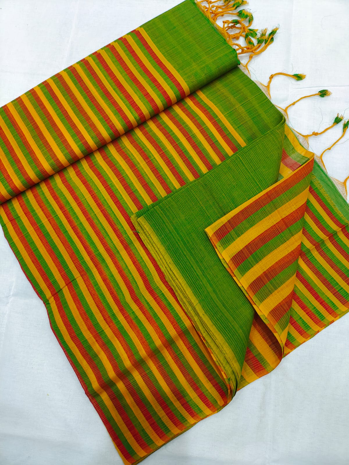 Mangalagiri pure handloom cotton  langavoni design saree