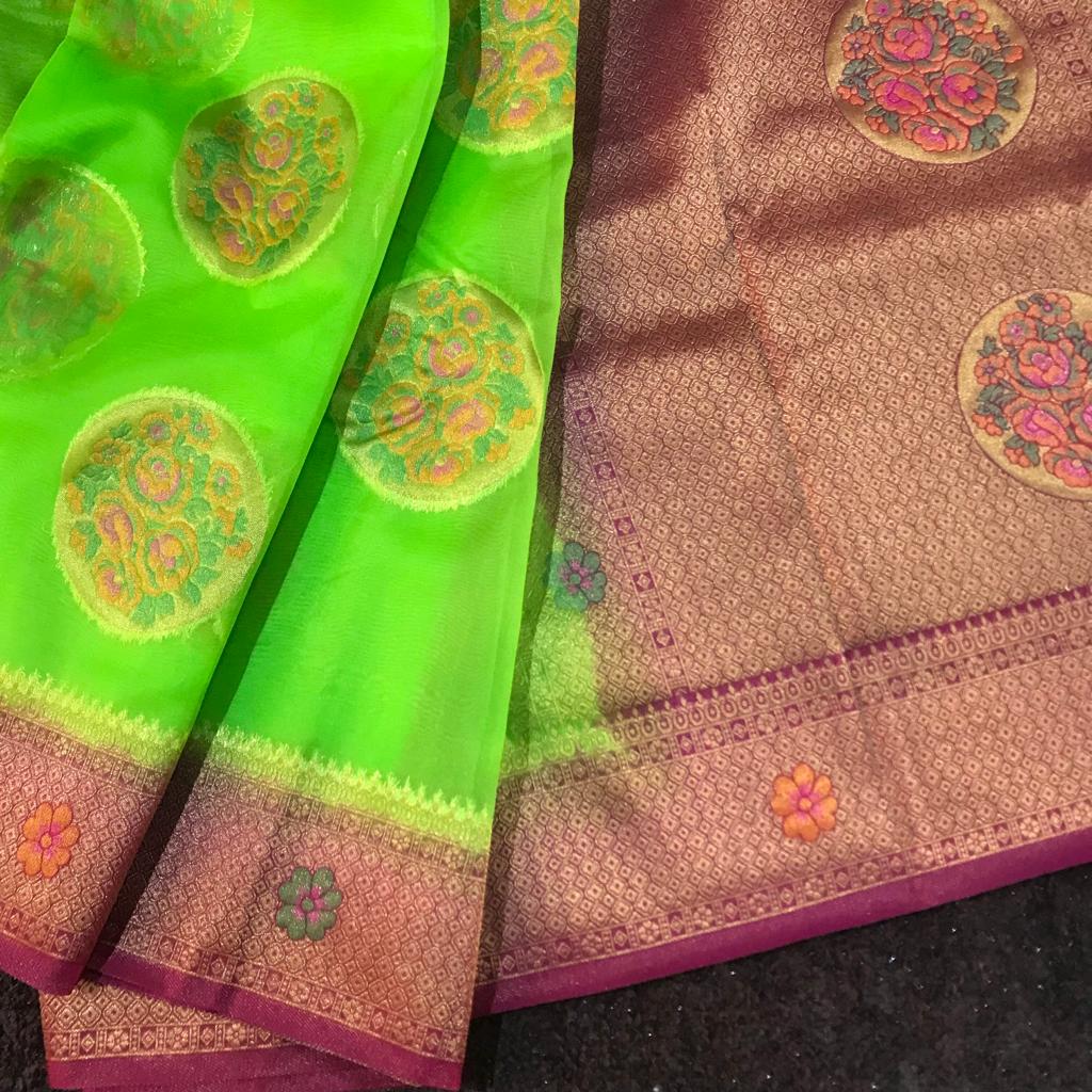 Organza banarasi silk saree