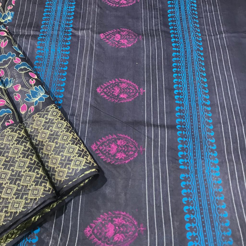 Pitchuwai printed bhagalpur tussar cotton saree