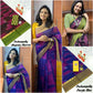 Pure cotton pochampally ikkat design double colors saree