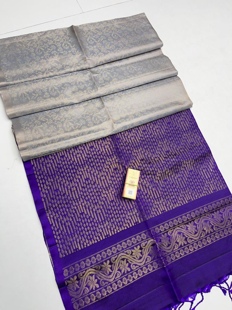 Pure handloom soft silk borderless saree