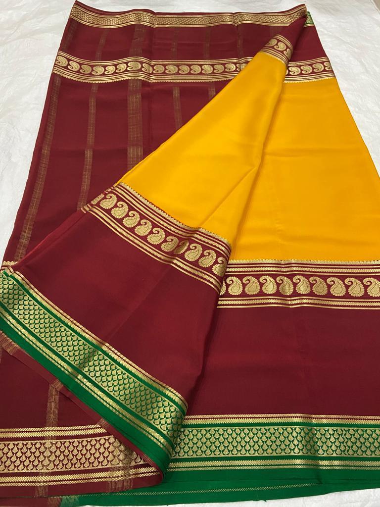 Mysore Silk Saree |KSIC Silk Mark |120 Gram Thickness| New Colors - Raj Silk  Villa