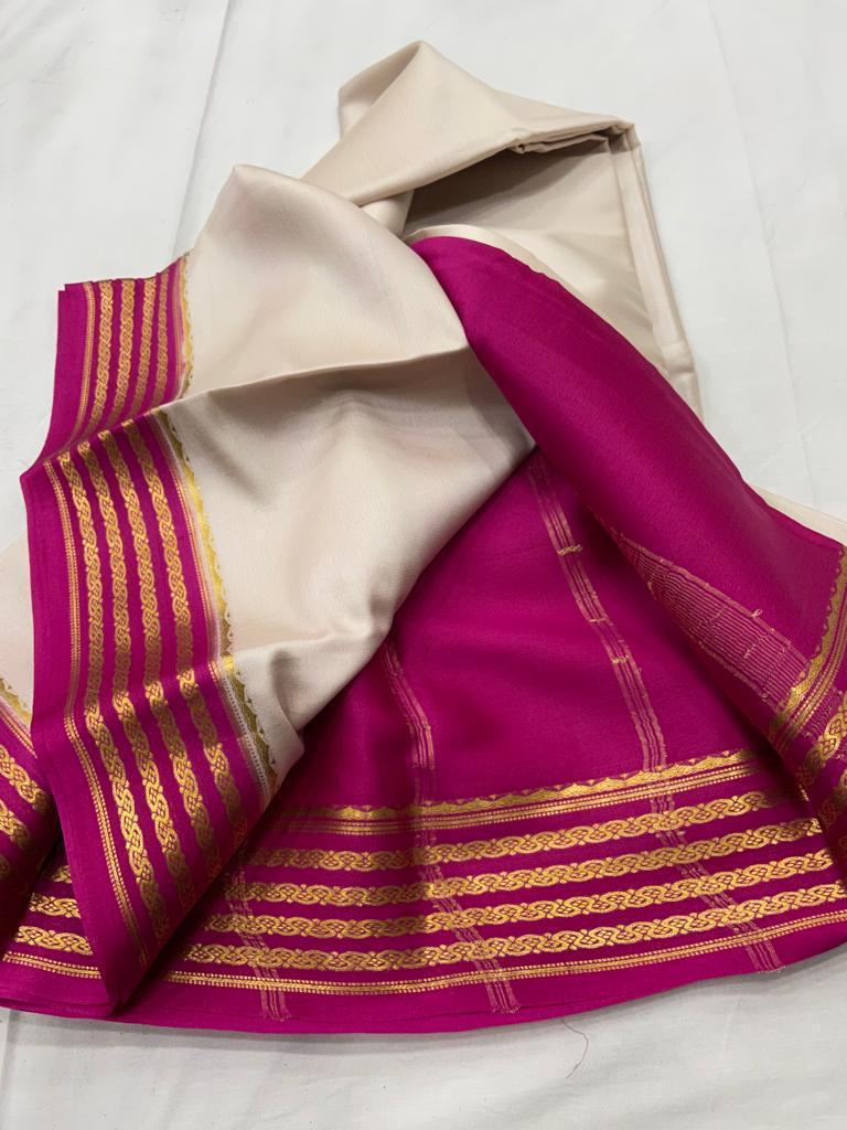 pure mysore crepe silk 60 count saree v03302 28