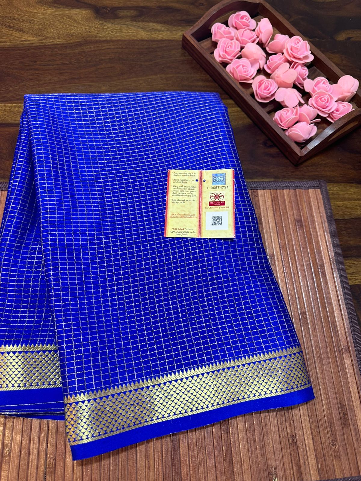 Designer South Silk Check Saree