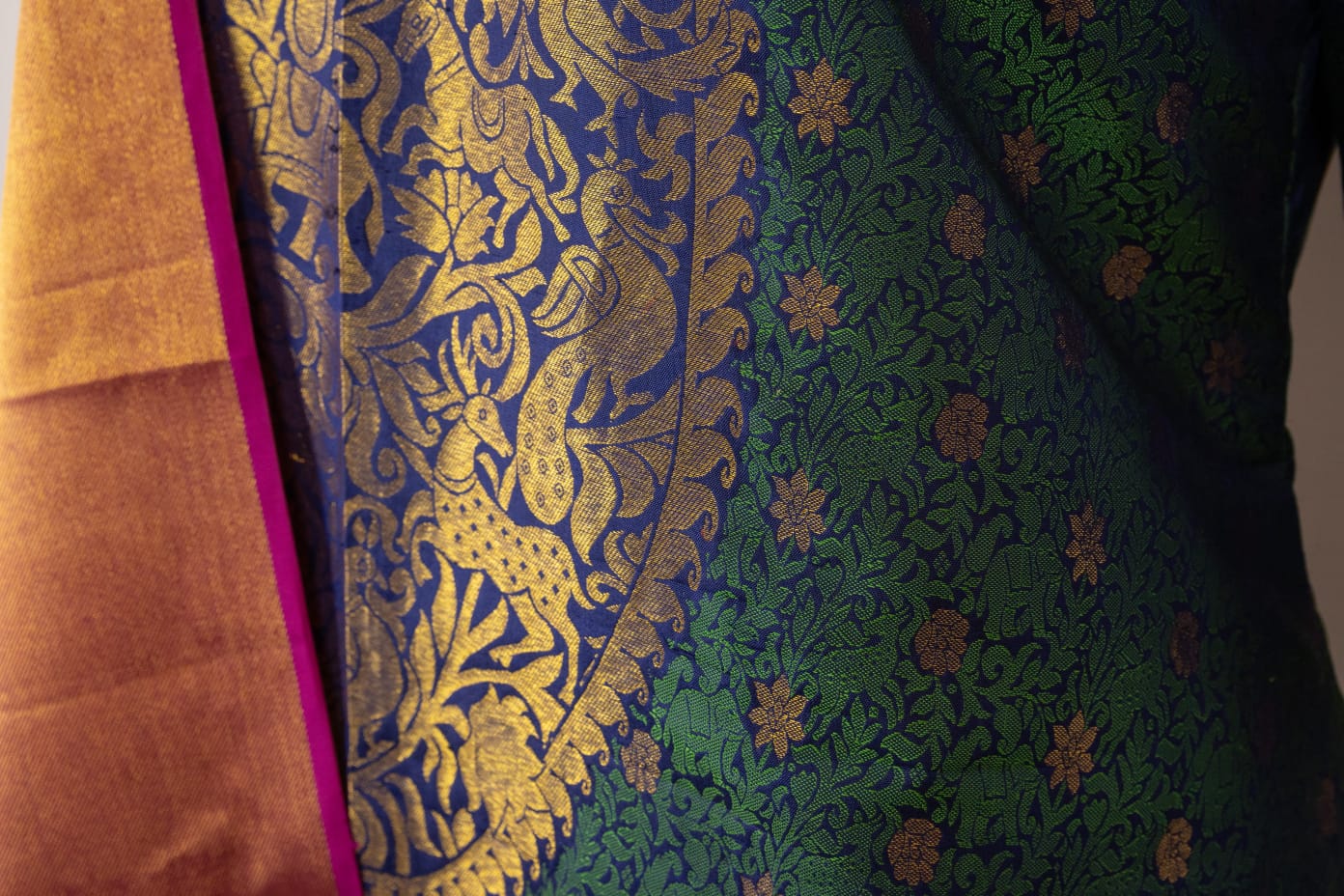 Pure silk salwar material with pure silk kanchi duppata
