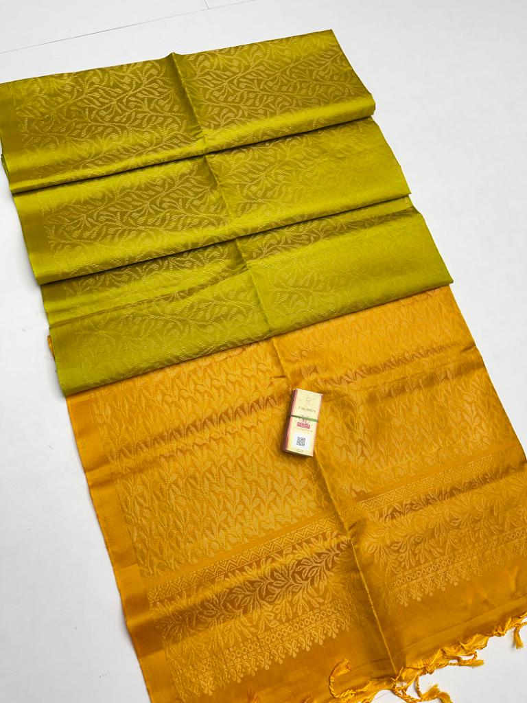 Pure soft silk borderless saree – www.vannamayil.com