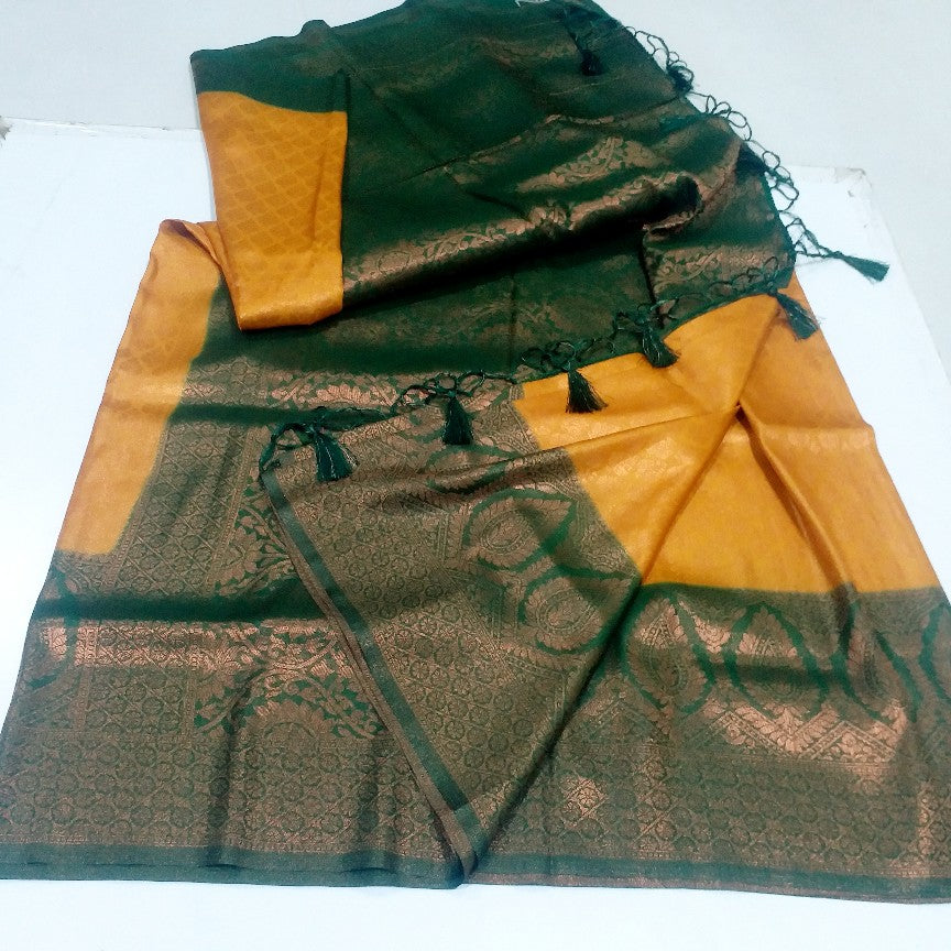 Buy Traditional Soft Kubera Pattu Saree With Banarasi Kanchi Borders South  Indian Soft Sari Traditional Saree Online in India - Etsy