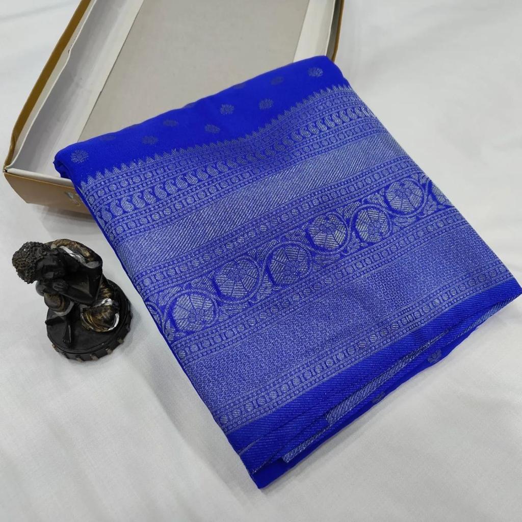 Georgette kataan silk saree