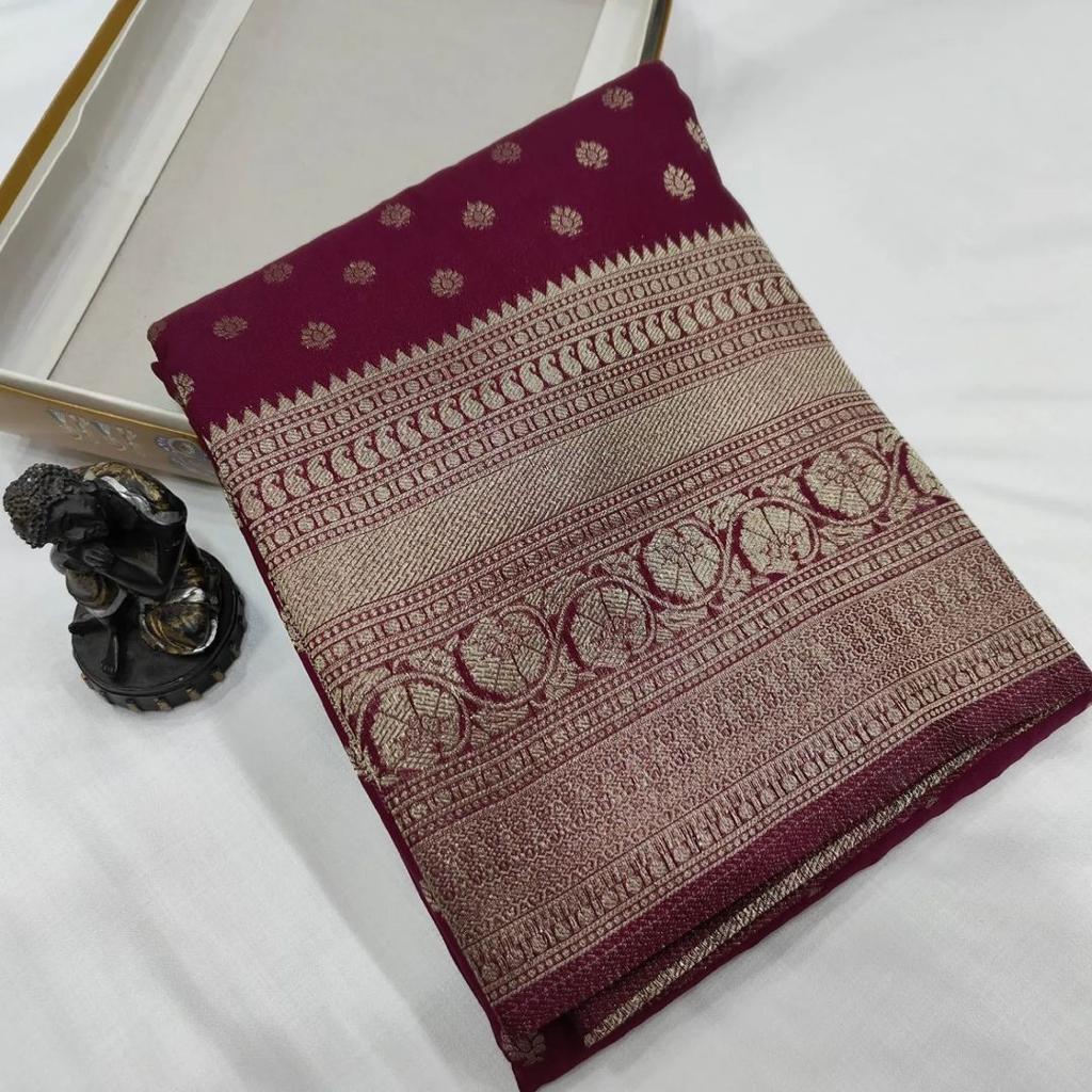 Georgette kataan silk saree