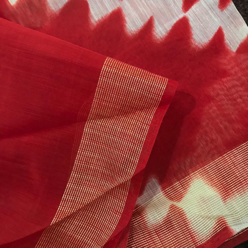Purely hand processed tie and dye shibori feather feel soft cotton blended khadhi silk saree - Vannamayil Fashions