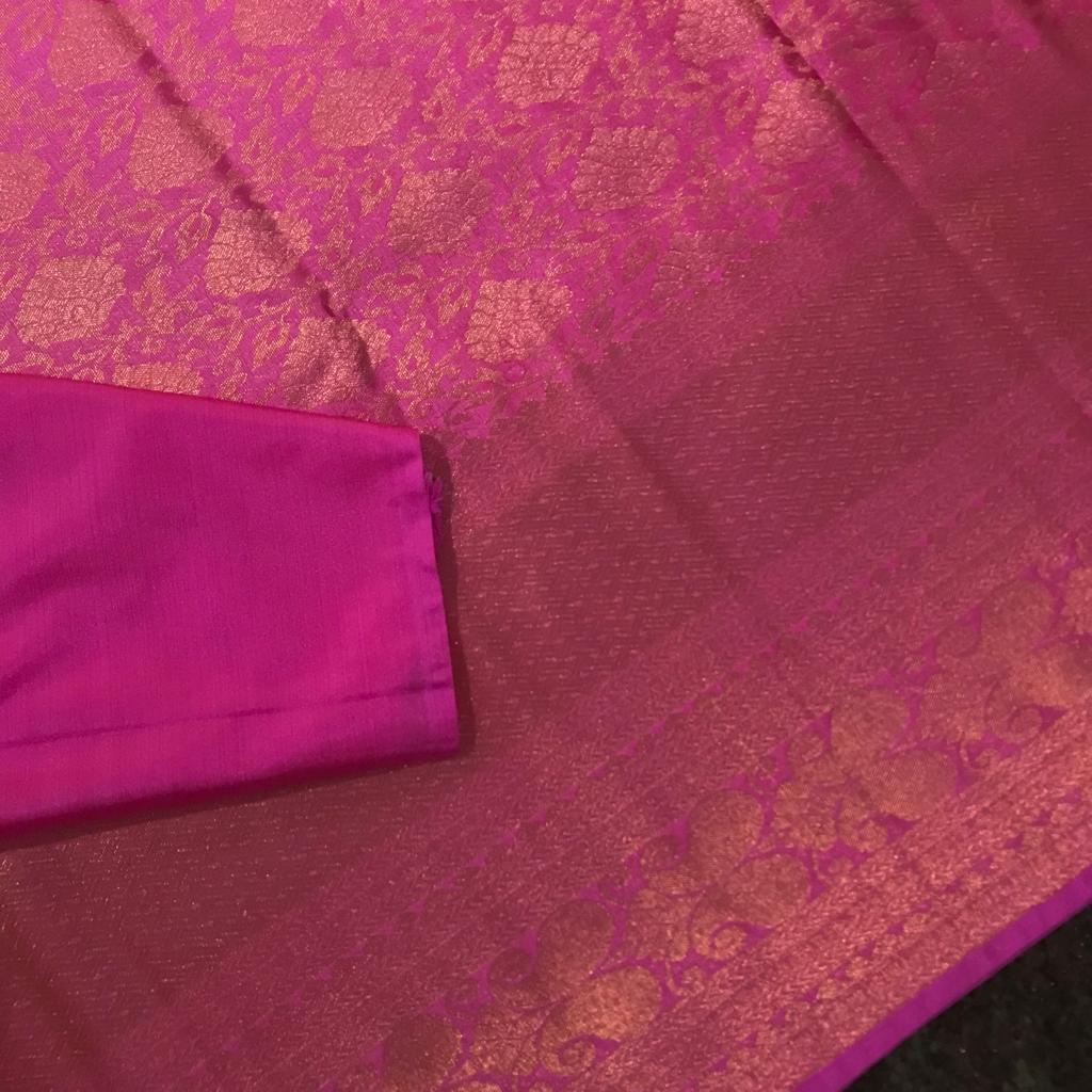 Purely handwoven traditional kanchipuram semi soft brocade wedding silk saree - Vannamayil Fashions