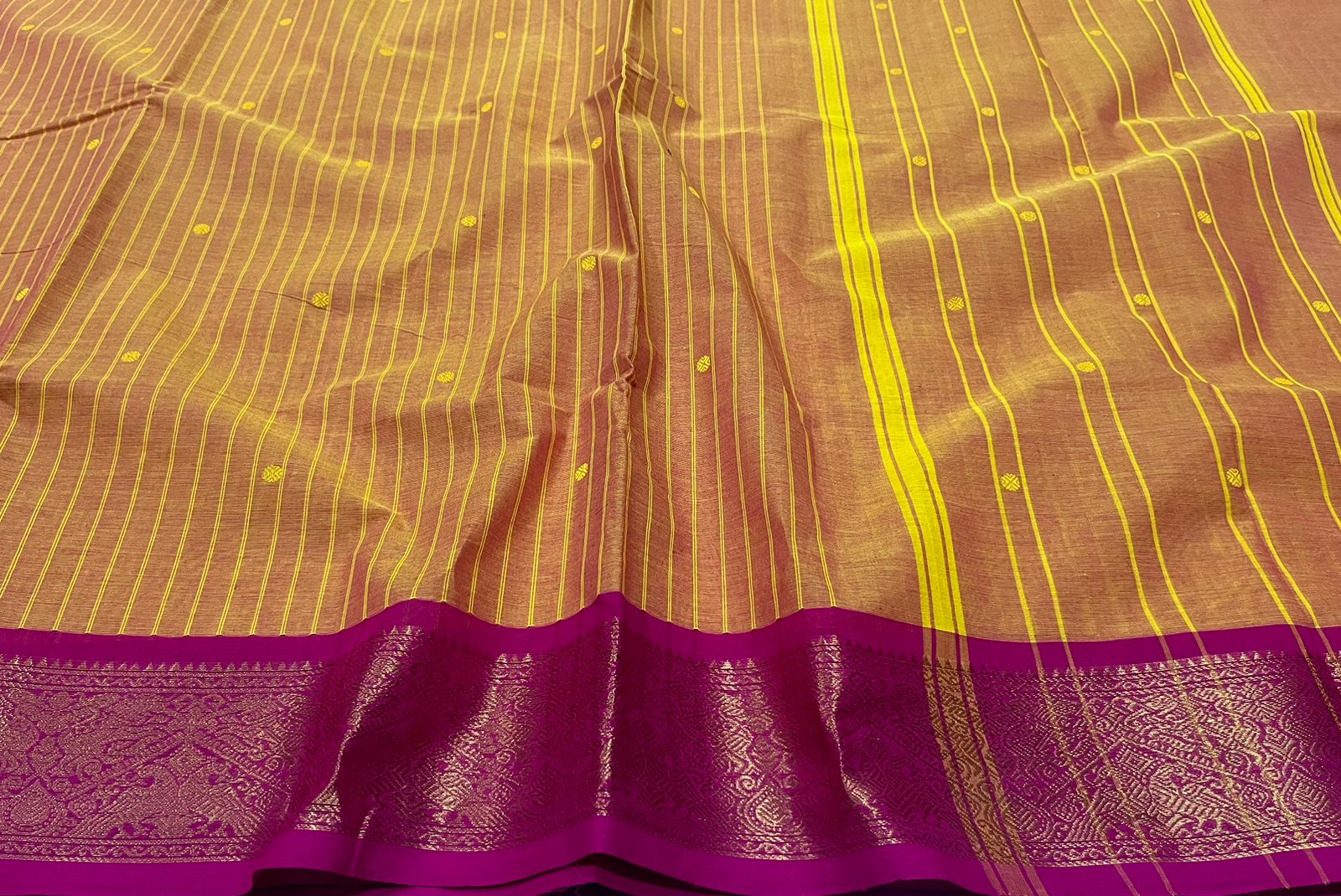 Zari korvai butta chettinad saree