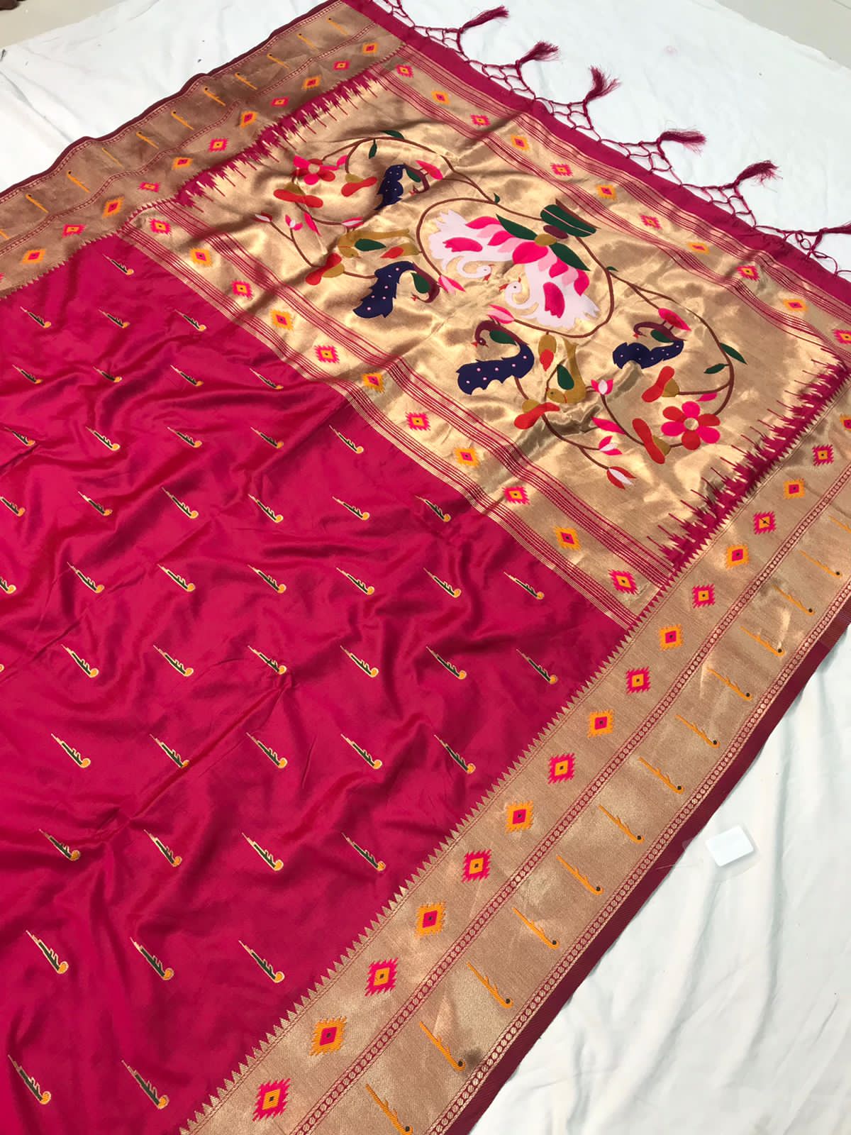 Semi paithani silk saree