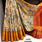 Semi silk zari weaving with kalamkari digital print saree