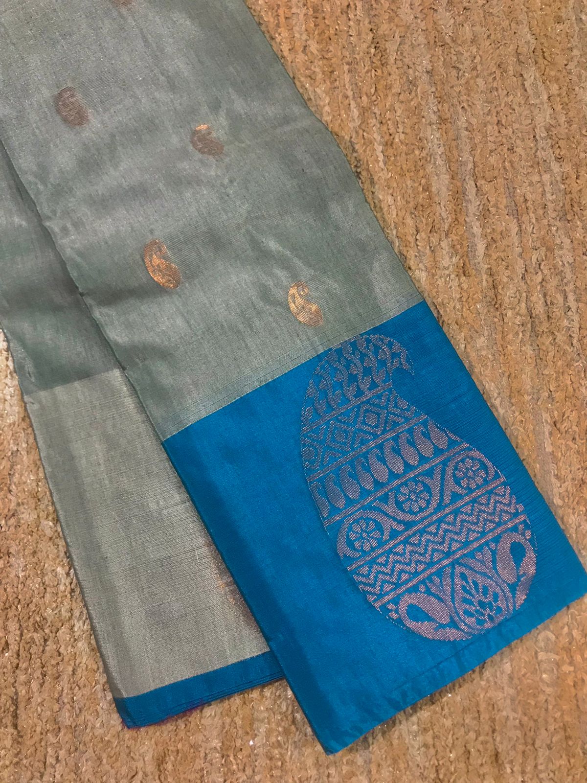 Silk cotton saree with long border